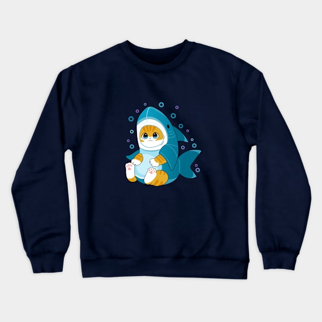 Cat in a shark costume Crewneck Sweatshirt by My Happy-Design